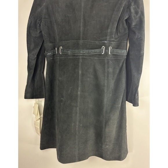 Vtg Margaret Godfrey x Bloomingdale's Suede Leather Belted Trench Coat Womens 14 - Picture 13 of 16